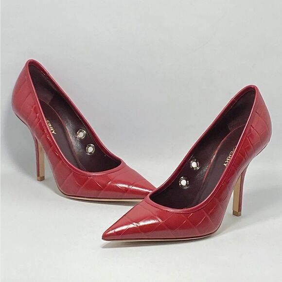 Burberry Aubri 100 Croc-Embossed Leather Pumps size 37 - Picture 6 of 15